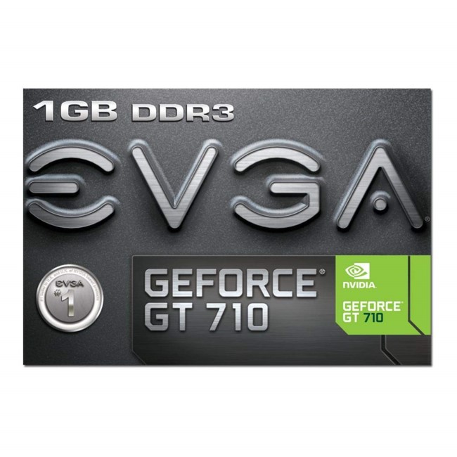 EVGA NVIDIA GT 710 LP 954MHz 1800MHz DDR3 64-bit 1GB DVI-I HDMI VGA SINGLE SLOT PCI-E Graphics Card