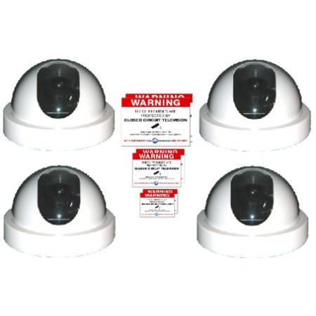 Internal Dummy Dome CCTV Camera External Dummy CCTV Camera Warning signs pack of 3. Sticky back 
