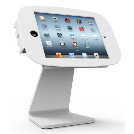 Maclocks Table kiosk 360' rotate and tilt with iPad Mini Space Enclosure WHITE. Fits all iPad mini 