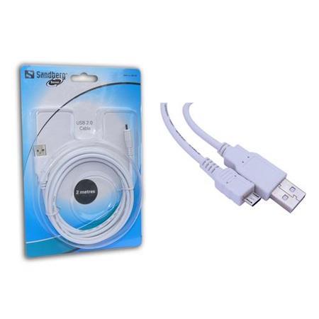 Sandberg Saver USB 2.0 A to USB Micro B Cable 2m Single Pack