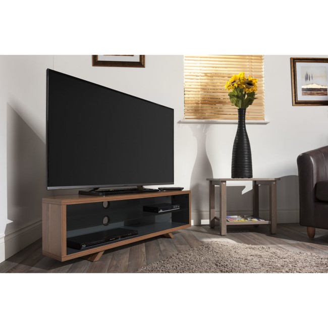 Techlink DL115WSG Dual Corner TV Stand for up to 55" TVs - Walnut