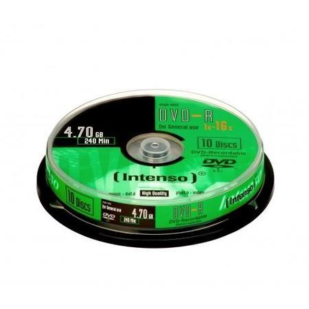 Intenso 4101152 DVD Recordable Media - DVD-R - 16x - 4.70 GB - 10 Pack Spindle - 120mm 