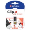 Verbatim 43901 Clip-it 4GB USB Memory Stick - Black