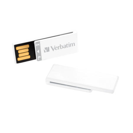 Verbatim 43902 Clip-it 2GB USB Memory Stick - White