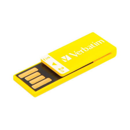 Verbatim 43904 Clip-it 2GB USB Memory Stick - Yellow