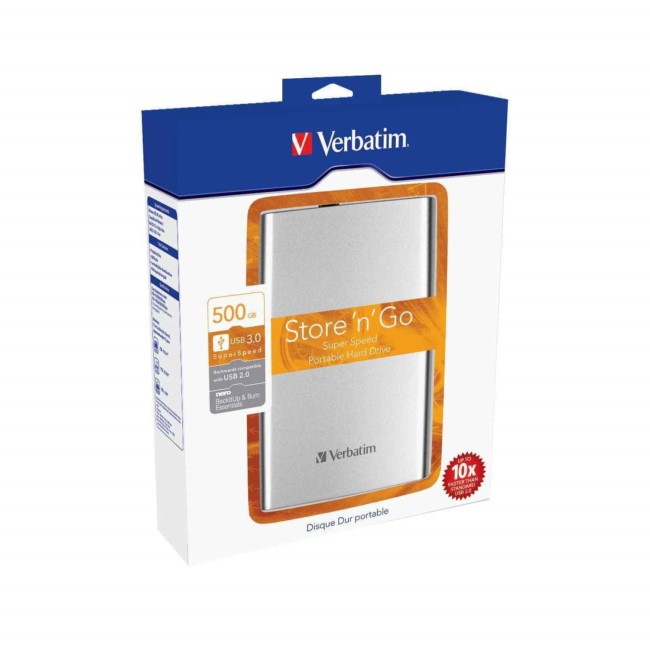 Verbatim 500GB USB 3.0 2.5" Portable Hard Drive - White