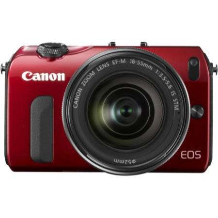 Canon EOS M 18MP Digital SLR Camera with EF-M 18-55MM - Red