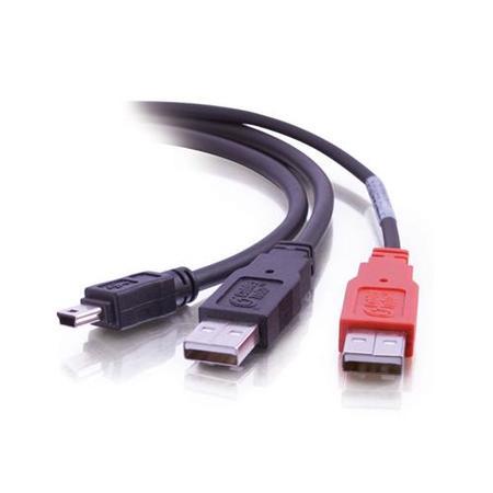 Cables To Go USB 2.0 Mini-B Male to 2 USB A Male Y-Cable