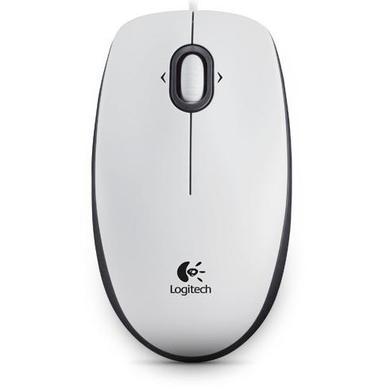 Logitech B100 White Optical Mouse for Business