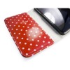 TLC Polka-Hot faux leather purse for Apple iPhone 4S / 4 / 4G - red / white - Free Screen Protector
