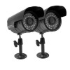 GRADE A1 - As new but box opened - ElectrIQ 800TVL Analogue Bullet CCTV Camera 3.6mm 15m IR 2 x 18m Cable 2 Pack