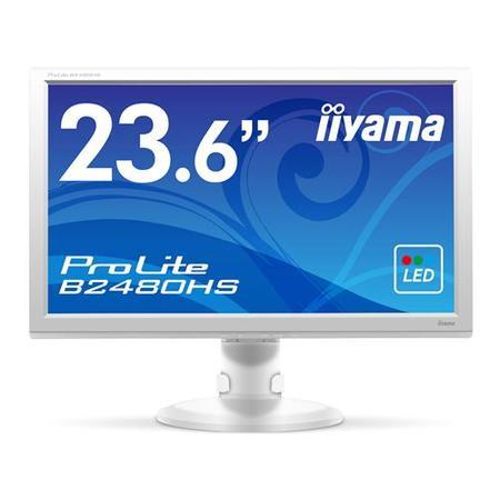 Iiyama B2480HS-W1 24" LED 1920x1080  VGA DVI HDMI Height Adjust Pivot Speakers White
