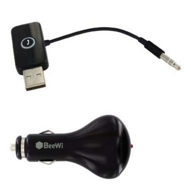 BeeWi Bluetooth USB Receiver for Car Radio with car charger