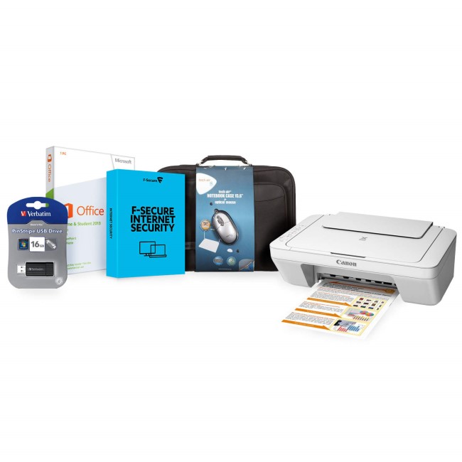 Ultimate Bundle - Office Home & Student 2013, Tech Air Bag & Mouse, 32GB USB Stick, Inkjet Colour Printer, 1Yr F-Secure Internet Security