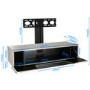 Alphason CRO2-1200BKT-GR Chromium 2 TV Cabinet with Bracket for up to 50" TVs - Grey