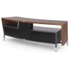 Off The Wall Curved 1500 Dark Wood Walnut Effect  TV Cabinet - Up to 65 Inch
