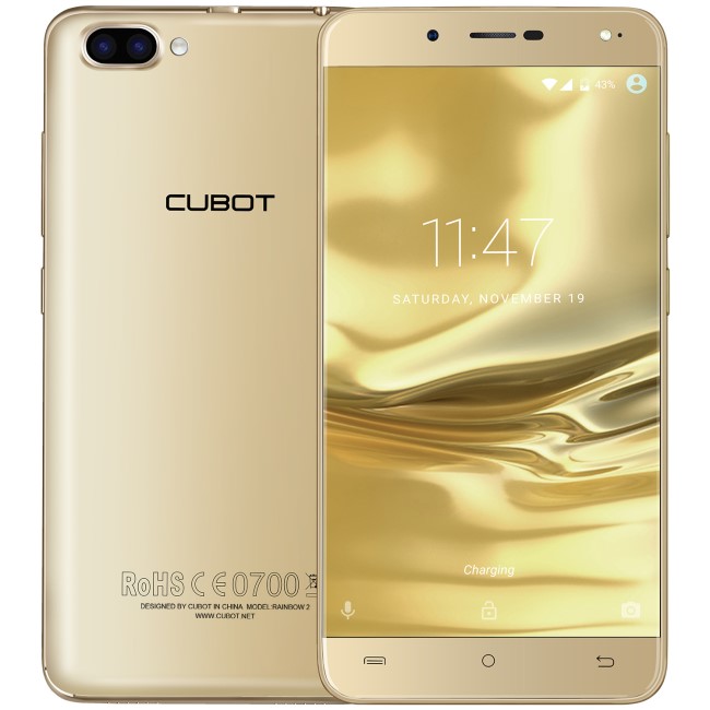 GRADE A1 - Cubot Rainbow 2 Gold 5" 16GB 3G Unlocked & SIM Free