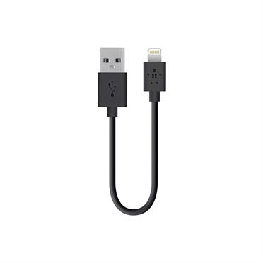 Belkin 15cm Charge and Sync Cable for Apple iPhone and iPad in Black 