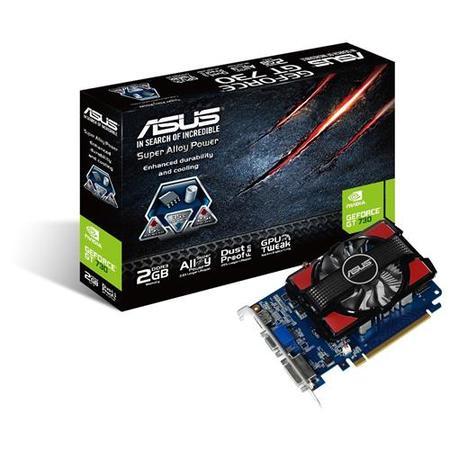 GRADE A1 - As new but box opened - VGA_GT730-2GD3 PCIE Gigantic 2GB DDR3 Memory Super Alloy Power blends selected elements under Asus exclusive formula resulting in a 15 % performance increase 2.5 tim