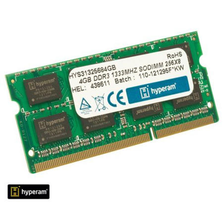 Hyperam 4GB SoDimm DDR3 PC3-10600/1333 Laptop RAM