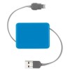 Retractable Charge &amp; Sync Cable wit KeyChain for new Apple devices - Blue