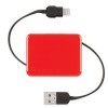 Retractable Charge &amp; Sync Cable wit KeyChain for new Apple devices - Red