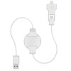 Retractable charge &amp; Sync cable for lightning/Micro USB devices White