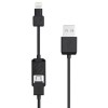 Charge &amp; Sync Cable for lightning/Micro USB Devices Black