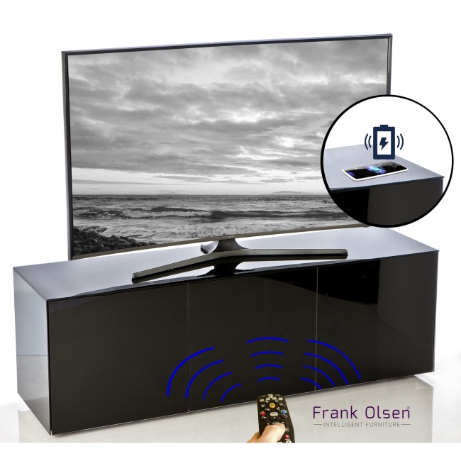 Frank Olsen INTEL1500BLK Black TV Cabinet for up to 70" TVs