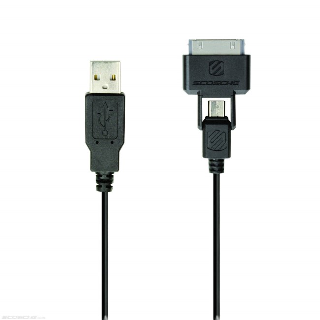 Retractable SynCable Pro - usb to micro USB and Apple 30-pin charge & sync cable