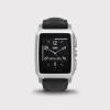 Vector Meridian Smart Watch - Steel Silver Case with Black Leather Strap