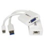 MacBook Pro&reg; VGA and Gigabit Ethernet Adapter Kit - MDP to VGA - USB 3.0 to GbE - White