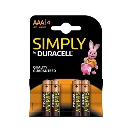 Duracell Simply AAA Battery 1 x 4 Pack
