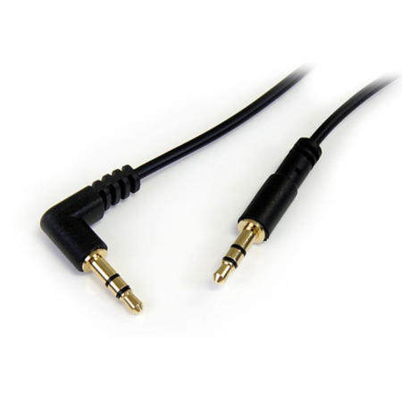 StarTech.com 3 ft Slim 3.5mm to Right Angle Stereo Audio Cable - M/M