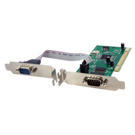 StarTech.com 2 Port PCI RS232 Serial Adapter Card w/ 16950 UART - Dual Voltage