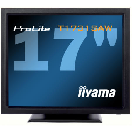 iiyama T1731SAWB1  17" LCD Touch Screen Monitor Surface Acoustic Wave 1024x768 VGA DVI USB RS232 IP54 Rated - Black