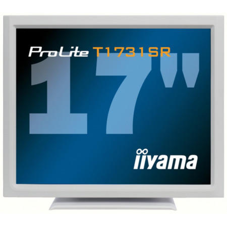 Iiyama T1731SR 17" LCD Touchscreen Monitor 1280x1024 Resolution 200cd/m2 Brightness 900_1 Contrast Ratio 5ms Response Time VGA DVI USB RS232 Interface - White