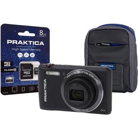 Ex Display - PRAKTICA Luxmedia Z212 Black Camera Kit inc 8GB Micro SD Card & Case