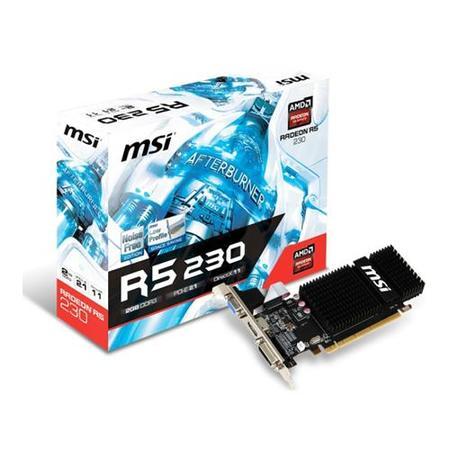 MSI AMD R5 230 625MHz 1006MHz 2GB 64-bit DDR3 Single slot Passive DVI-D HDMI VGA Low Profile PCI-E Graphics Card