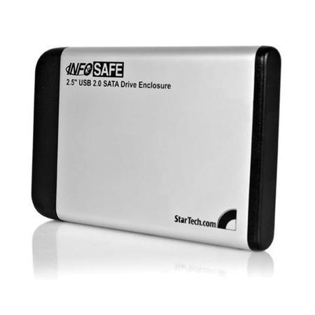 StarTech.com 2.5in Silver USB 2.0 External Hard Drive Enclosure for SATA HDD