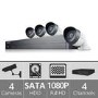 Samsung 4-Channel DVR 1080p 4 Camera CCTV Security Kit with  1TB Storage