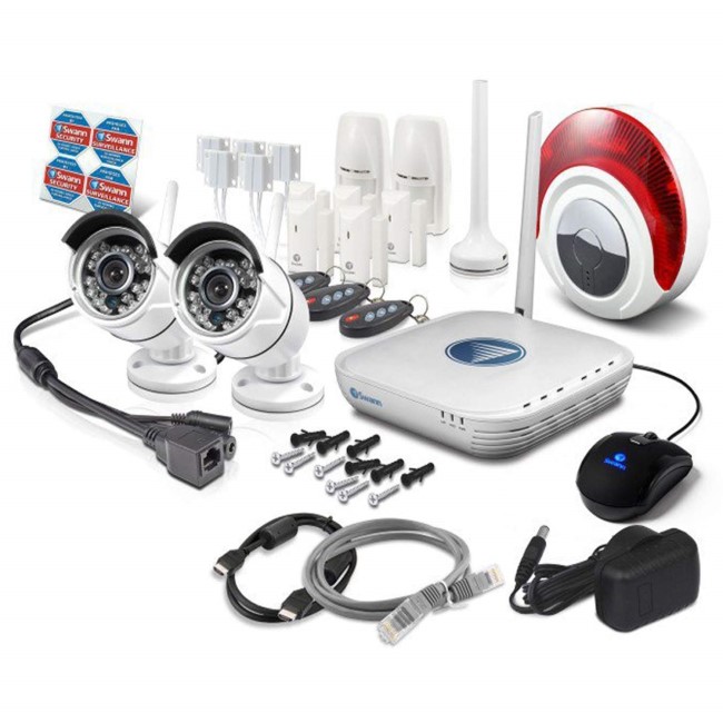 Swann SWNVA-460AH2 2 Camera Wireless IP High Definition CCTV Security System HD 720p 7 Alarm sensors and Siren