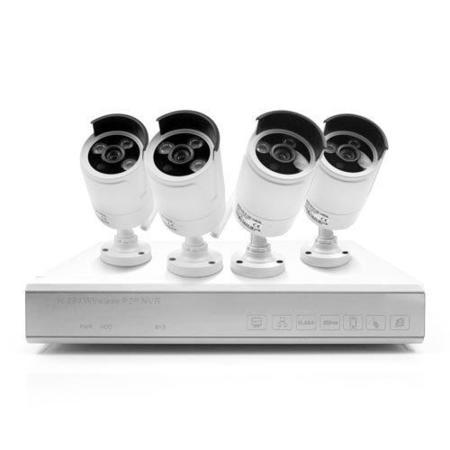 electriQ 4 Channel HD 1080p Network Video Recorder with 4 x 720p Bullet Wi-Fi Cameras - Hard Drive required