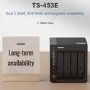QNAP TS-453E 8GB RAM with 32TB Installed Storage 4 Bay SATA Desktop NAS Storage