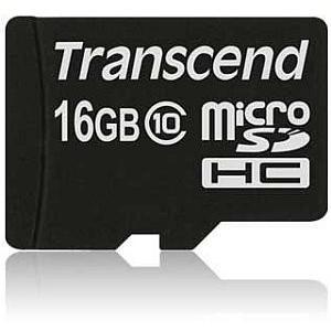 Transcend 16GB MicroSDHC Flash card without Adaptor Class 10