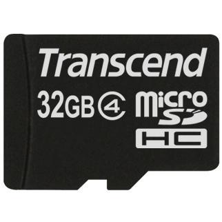 Transcend 32GB MicroSDHC Flash Card with Adaptor Class 4