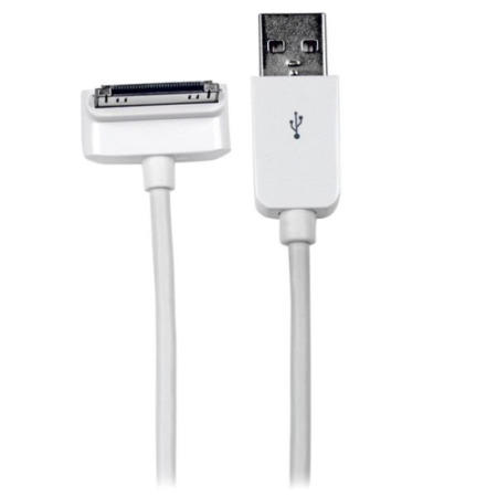 StarTech.com 1m 3 ft Down Angle Apple&reg; 30-pin Dock Connector to USB Cable for iPhone / iPod / iPad