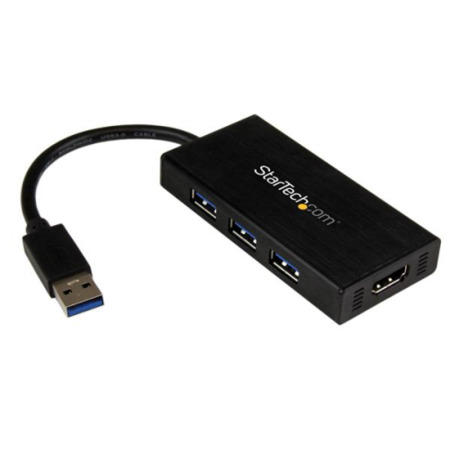 USB 3.0 to HDMI&reg; External Multi Monitor Graphics Adapter with 3-Port USB Hub – HDMI and USB 3.0 Mini
