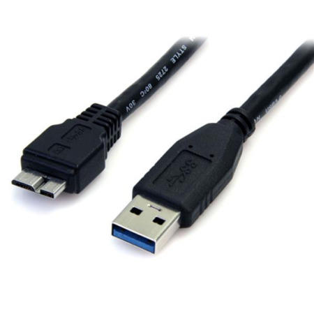 StarTech.com 0.5m 1.5ft Black SuperSpeed USB 3.0 Cable A to Micro B - M/M