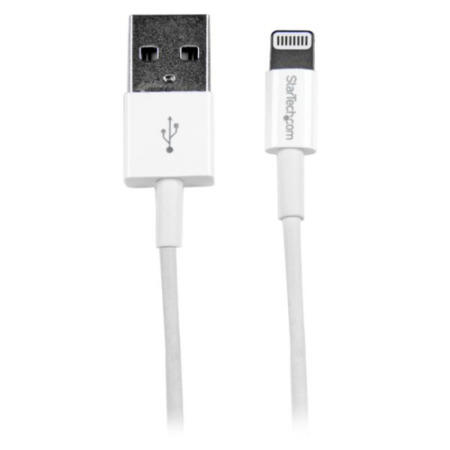 StarTech.com 1m 3ft White Apple&reg; 8-pin Slim Lightning Connector to USB Cable for iPhone / iPod / i